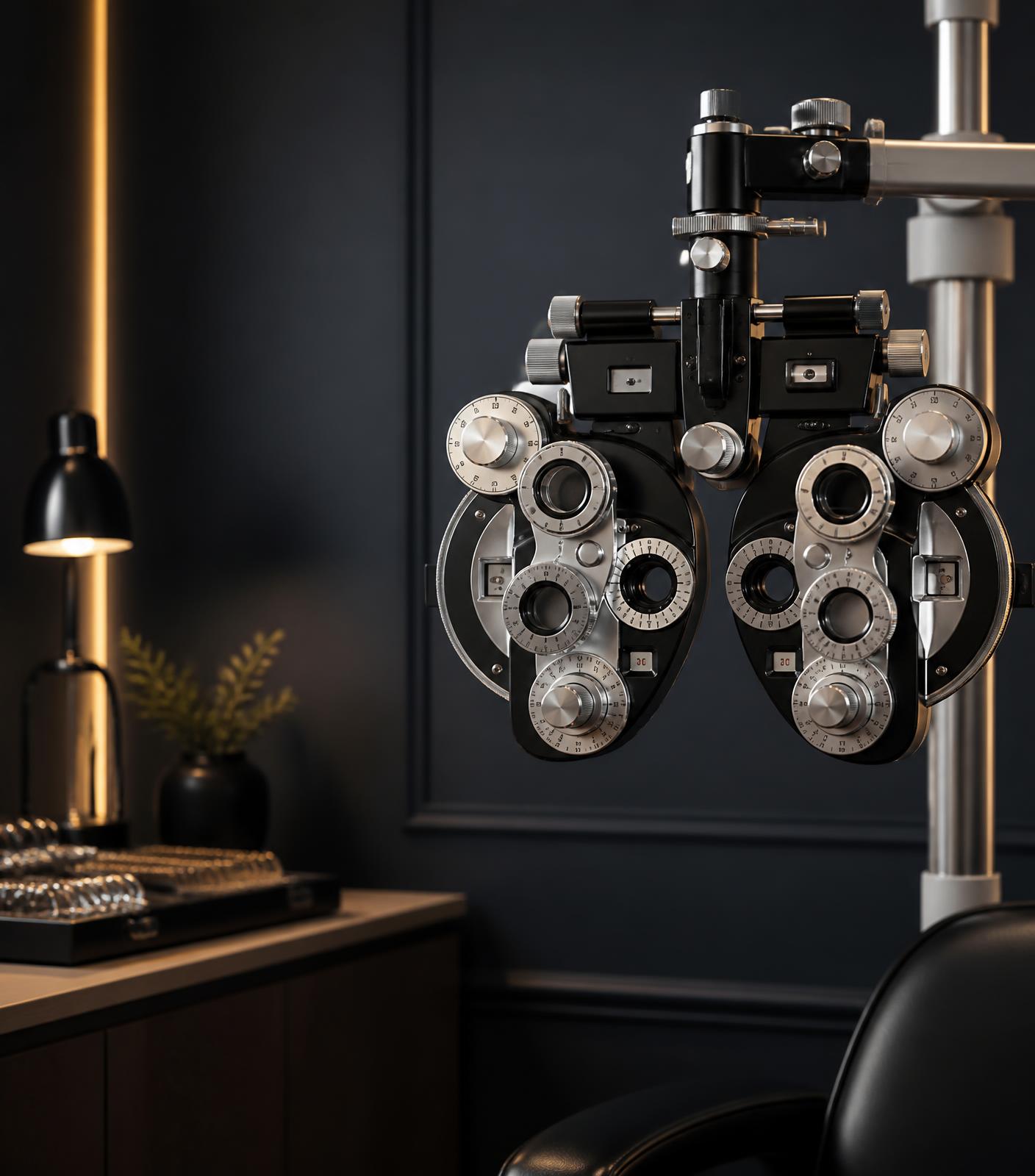 Phoropter in an optometry consulting room